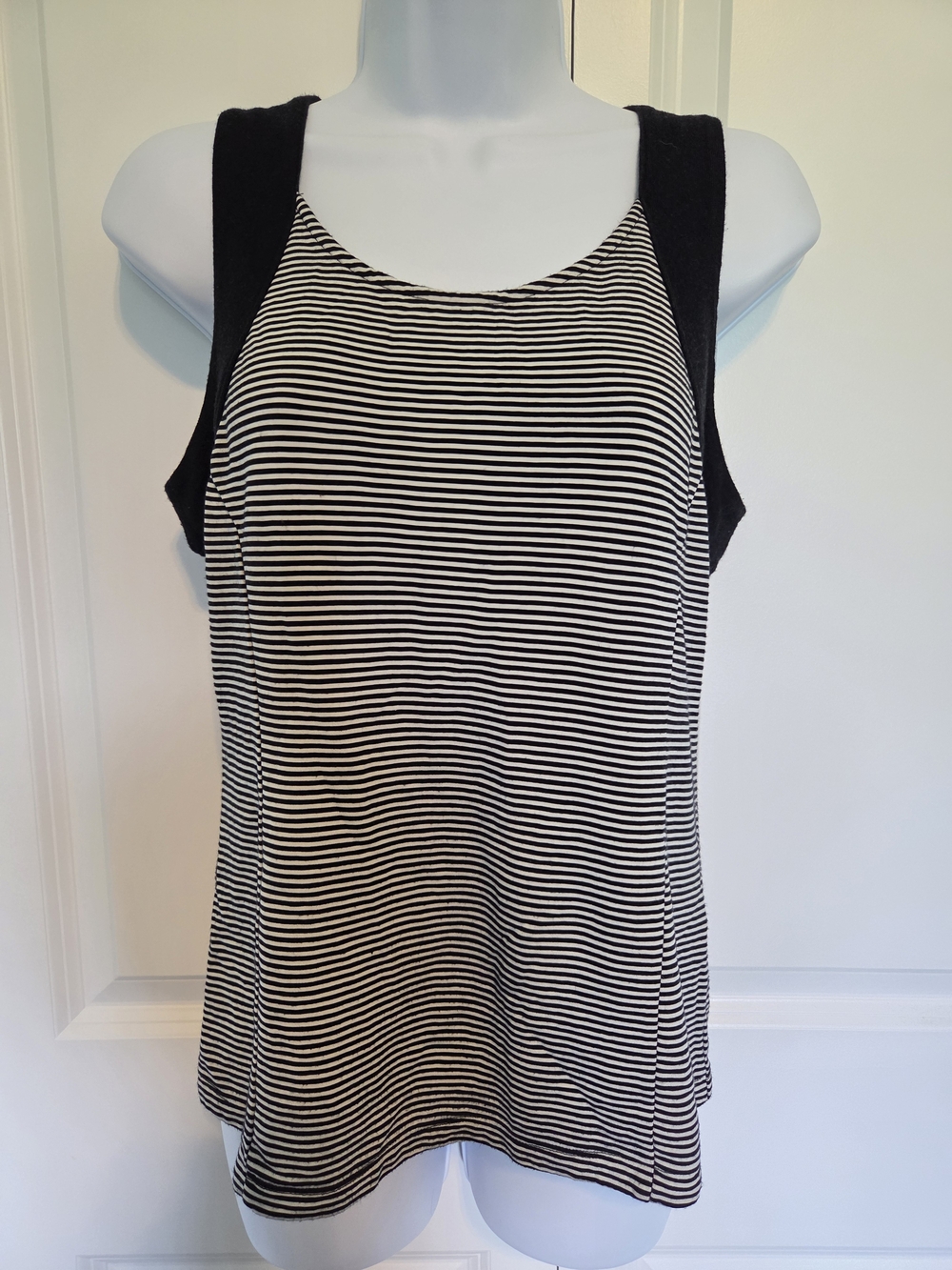 Banana Republic Black and White Striped Tank Top